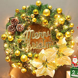 MASHANG Christmas Lights - Battery Operated String Lights 50 LED Xms Mini Lights 8 Modes Green Wire Mini Light Set with Timer for Xmas Tree Wreath Party Indoor Outdoor Decor, Waterproof, Warm White