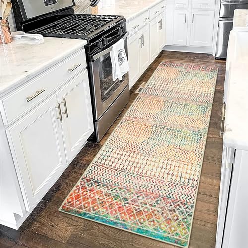 Colorful Runner Rug, 2x6 Multi Color Washable Hallway Runner Rug