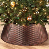 Hatisan Metal Christmas Tree Collar Basket Skirt, 28''Christmas Tree Ring Waterproof Base for Christmas Decorations Indoor Outdoor (Bronze)