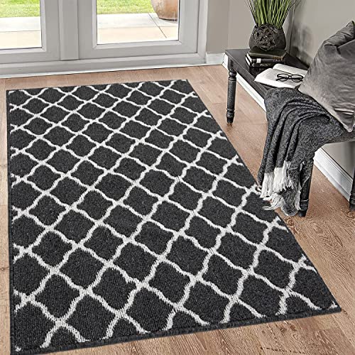 SHACOS Large Door Mats 3'x5' Indoor Entrance Front Door Rug, Black
