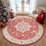 nesrt Round 6Ft Boho Christmas Area Rugs for Living Room Non Slip Washable