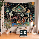 Yeoiat Mushroom Tapestry Hippie Tapestry for Bedroom Cute Tapestries Aesthetic Wall Tapestries Hanging for Bedroom Dorm Living Room (Mushroom, 36.00" X 48.00")