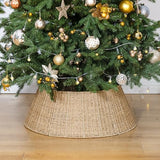 StorageWorks 26 Inch Christmas Tree Collar, 5-Piece Durable Seagrass Christmas Tree Skirt for Home Decor, Handcrafted Tree Base Cover for Artificial Trees, Large