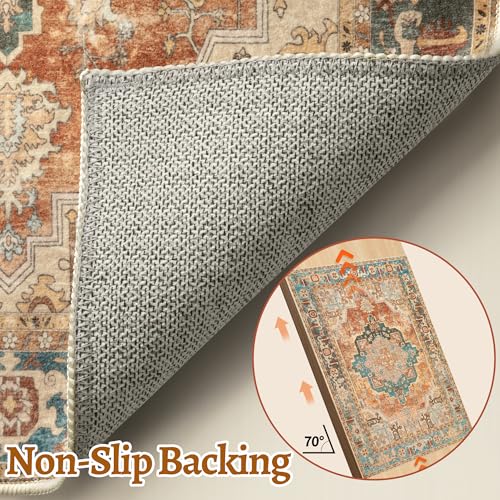 Tangsoo Oriental 3x8 Washable Runner Rugs for Hallway, Runner Rug Non Slip