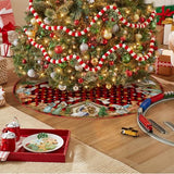 AVOIN colorlife Buffalo Plaid Christmas Tree Skirt 48 Inch, Winter Holiday Tree Decoration