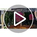 INXUGAO Artificial Flowers with Hanging Basket, Outdoor Faux Plants Silk Morning Glory Vines, Fake Green Arrangement for Garden Patio Spring Summer Decor(4pcs,Darkorchid)