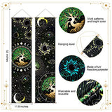 Tiamon 2 Pieces Black Light Art Wall Decor Trippy Blacklight Tapestry UV Reactive Tapestry Poster Banner Aesthetic Room Hanging Backdrop for Hippie Bedroom Home Decoration(Tree of Life)
