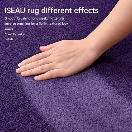 ISEAU 2x4 Soft Runner Rug for Hallway, Washable and Non-Slip, Purple