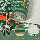 nesrt Fox Runner Rugs for Hallway 3x10ft Non Slip, Washable Long Animal Print Kitchen Rug, Soft Jungle Woodland Runners, Fantasy Floor Carpet for Entryway Doorway Home Decor (Green)
