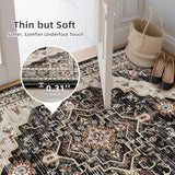 2x3 Washable Entryway Rug, Black Rusty Red