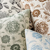 Botanical Throw Pillow Covers Set of 2, 20x20 Inch Light Blue