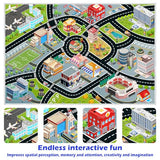 Kids Car Rug, Carpet Playmat for Toy Cars and Train, Road Traffic Play Mat for Kids, Play Area Rug with Non-Slip Backing, Ideal Gift for Children's Room playroom(2.6×3.9ft/31×47in)