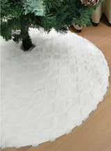 AOGU 36 Inch Christmas Tree Skirt Faux Fur with Cable Knit Knitted Thick Decoration for Merry Christmas Decorations