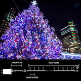 LAMPHOME Red White and Blue Patriotic String Lights, 66ft 200LED 4th of July Lights Plug in, 16 Modes with Timer Outdoor String Lights for Independence Day Memorial Day Patriotic Tree Holiday Decor