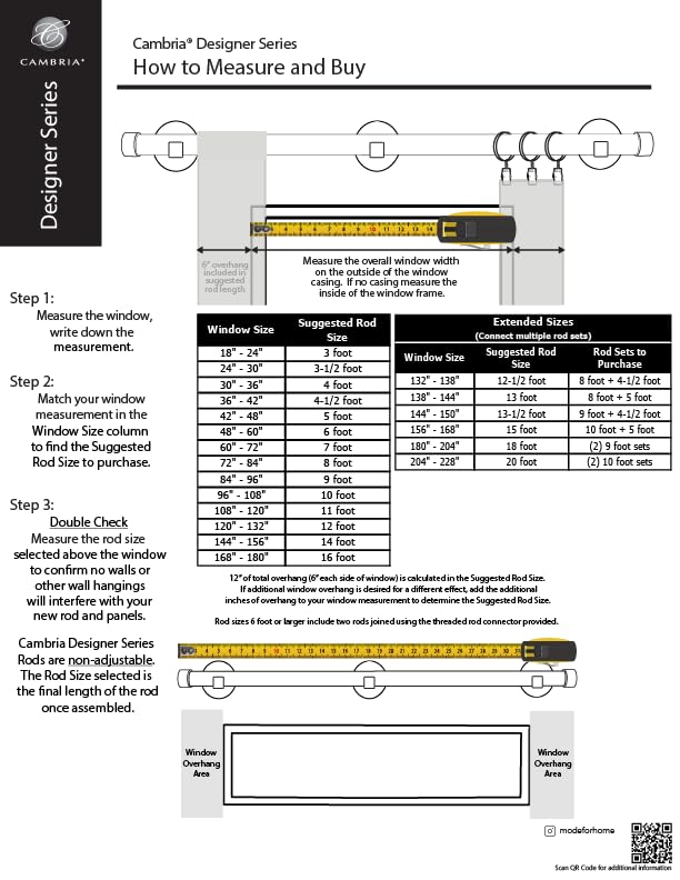 MODE Cambria® Designer Series - Premium 7 foot Custom Curtain Rod - 1-1/8 inch Large Diameter - Non-Adjustable for a Seamless Look - Premium Designer Brackets and End Caps - Brushed Gold Finish