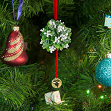 Ornativity Mistletoe Ball Christmas Ornament - Holiday Kissing Mistletoe Bell Hanging Kiss Decoration for Doorway Arch Ceiling Xmas Decor 10"