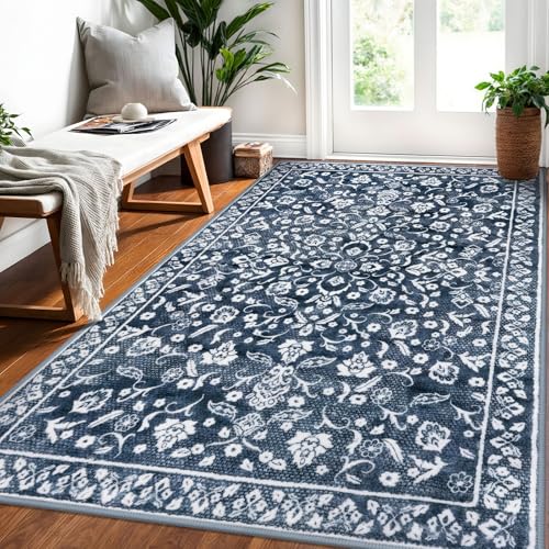 Vintage Washable Rugs for Entryway 4x6 Area Rug Non Slip Door Mat