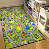 STARUIA Kids Rug Play Mat, 60"x32" Ultra Non-Slip Car Rug for Toddlers, Educational City Road Carpet Car Mat for Kids, Washable Car Kid Rugs for Bedroom Playroom Boys Room Nursery