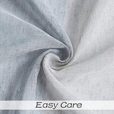 Central Park Gray and Smoke Blue Stripe Sheer Color Block Window Curtain Panel Linen Window Treatment for Bedroom Living Room Farmhouse 84 inches Long with Grommets, 2 Panel Rustic Drapes