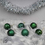 Christmas Ball Ornaments for Christmas Tree - Shatterproof Hanging Decorative Baubles Set for Xmas Tree (60mm/2.36", Dark Green)