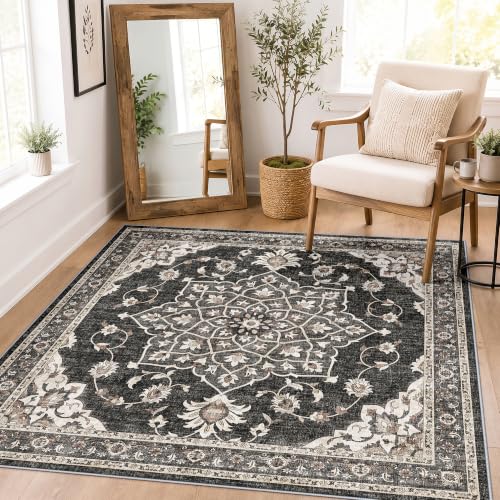 Square 4x4 Entryway Rug Non Slip Washable Throw Small Soft 4 Foot Wide Rug