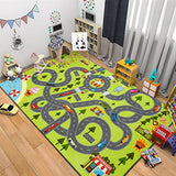 HOMORE Kids Play Mat Rug,Kids Carpet for Children Bedroom Play Room 4x6 FT | 48x76inch Fun and Educational City Rug for Hot Wheels Track Racing Playroom Rug