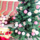 Gardeningwill 3M/10Ft 30 Pink White Ball LED Xmas Wedding Battery Operated String Fairy Light