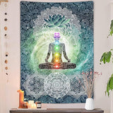 DYNH Meditation Vertical Tapestry, Yoga Decor Tapestry Wall Hanging for Bedroom, Lotus Tapestries Poster Beach Blanket College Dorm Home (40W X 60H)