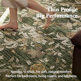 jinchan 8x10 Floral Vintage Washable Large Living Room Area Rug, Green