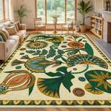 Joydeco Egypt Floral Large Washable 10x14 Area Rugs for Living Room Bedroom