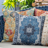 Boho Throw Pillow Covers 18x18 inch Set of 2,Soft Pillowcases Bohemia Carpet Printing Pattern Decorative Sofa Living Room Bed Square Pillow Case Cushion Cover-Cream Color