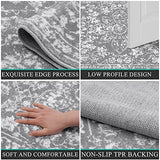 Pauwer Vintage Area Rug 3x5, Non Slip Distressed Entry Throw Rug, Grey