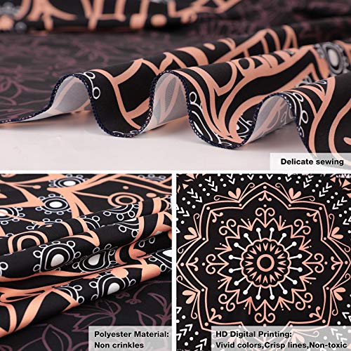 Black Mandala Tapestry Wall Hanging Psychedelic Wall Tapestry Aesthetic Indian Hippie Decor Bohemian Art Boho Home Decoration for Bedroom,Living Room,Dorm