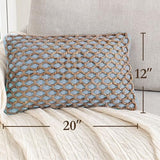 Boho Living Jada Decorative Throw, (1) 12" x 20" Pillow Cover, Light Blue