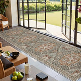 Runner Rug 2x10, Washable Rugs for Entryway Rug, Grey/Brown/Tan