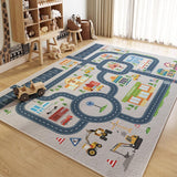 Kids Rug Mat Carpet 5×7ft, Car Rugs for Kids Toy Cars, Non Slip Floor Mats for Children, Educational Area Play Rugs for Children's Playroom Bedroom