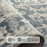 2x10 Washable Runner Rug for Hallway Kitchen Entryway, Taupe/Grey
