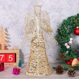 Angel Christmas Tree Topper Gold Glitter Christmas Treetop Decoration Coated Metal Angel Xmas Tree Topper Ornaments for Holiday Home Office Shopping Mall Decor