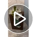 Wood and Glass Inlay Vases Farmhouse Wooden Glass Flower Vase Solid Wood Glass Vase Home Decor Vases for Centerpiece (9.45 Inches)