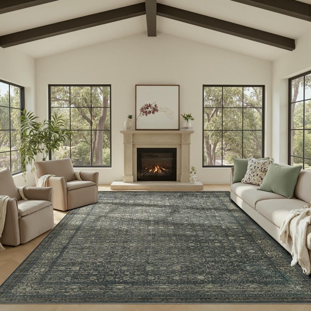 8x10 Area Rugs,Large Rugs for Living Room(Moss Green)