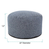 Howard Elliott Collection Round Foot Pouf Panama Indigo