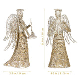 Angel Christmas Tree Topper Gold Glitter Christmas Treetop Decoration Coated Metal Angel Xmas Tree Topper Ornaments for Holiday Home Office Shopping Mall Decor