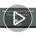 Convenience Concepts Designs4Comfort Round Storage Ottoman 19.75" - Versatile Contemporary Foot Stool for Living Room, Office, Ivory Faux Leather