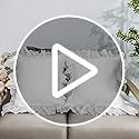 Lemfux Ruffle Pillow Case 18x18 Inch, Set of 2, Cotton Ruffle Euro Shams with Ruffles Rustic Farmhouse Lace Shabby Soft Breathable Bridal Pure White Euro Pillow Shams