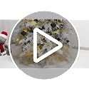 Christmas Tree Skirt 48 Inch Gold Snowflakes White Faux Fur Tree Skirts Fluffy Plush Tree Mat for Artificial Tree Decorations Indoor