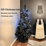 KTKDE 6ft Artificial Black Christmas Tree Outdoor Black Halloween Tree Decorations with 1005 Tips Led String Lights Pencil Christmas Tree Indoor Holiday Office Party Decorations