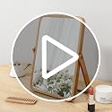 ZOROSY Desk Makeup Mirrors with Wood - Rectangle Wall-Mounted Mirrors Table Mirrors for Living Room Bedroom Birthday Gifts (10.5" L x 7.8" W)
