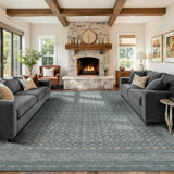 9x12 Extra Large Area Rug,Neutral Vintage Boho Rug for Living Room
