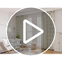 DrapePalette - Linen Blend Pinch Pleated Curtains 96 Inches Long for Living Room, Bedroom, Dining Room, Light Filtering Curtains 2 Panels Set, Modern Floral Printed Design, Antique White 30" W x 96" L