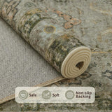 4x6 Area Rug Washable Rug for Living Room Bedroom, Olive Green